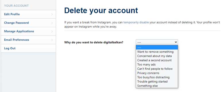kako deaktivirati ili izbrisati svoj instagram profil